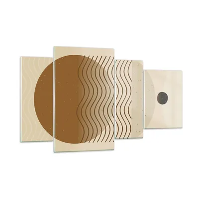 Produktbild von Bilder auf glas - 4 Teile - Abstraktion Geometrie Minimalismus - 120x70cm - Glasbilder - Wandbilder - Bilder - Wanddekoration aus Glas - Glas Bilder - Wandbild auf Glas - GDL120x70-5043