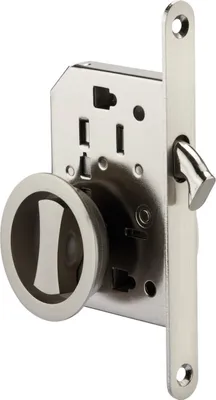 Image de Serrure encastrable à crochet à condamnation pour salle de bain et toilette, axe 50mm, chromé satin - SP