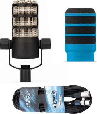 Produktbild von Rode Mikrofon Podmic mit WS14B Popschutz und Kabel