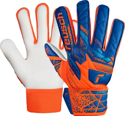 Obrázok produktu pre Reusch Attrakt Starter Solid Finger Support Juniorské brankárske rukavice oranžové a modré 5472511 2290 - 4