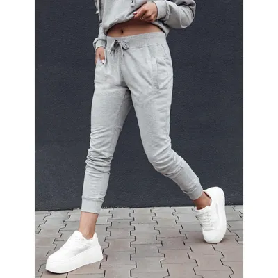 Imagen del producto de Dstreet Pantalones de chándal para mujer, modelo "Relax Mode", color gris claro, talla XL