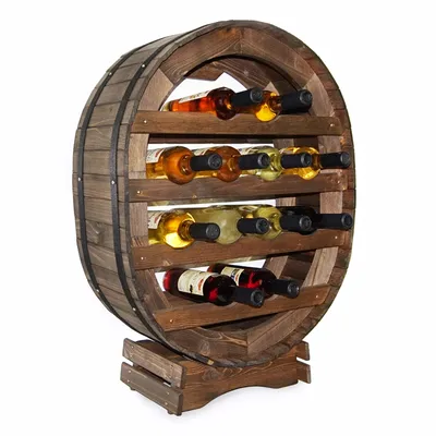 Zdjęcie produktu dla Stojak na wino na 12 butelek z drewna dębowego
