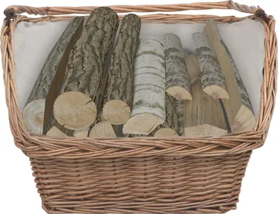 Produktbild von vidaXL Holzkorb mit Tragegriff 61,5 × 46,5 × 58 cm Braun Weide