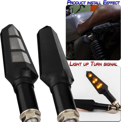 Image de 1 paire de pièces détachées pour moto Clignotant universel pour motocyclette Clignotant 6Leds jaune