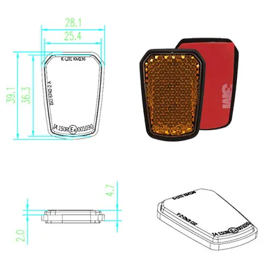 Produktbild von Reflektor Shield trapezform gelb