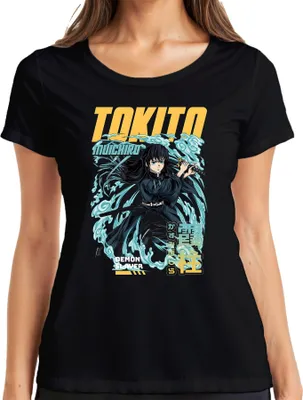 Produktbild von Demon Slayer Tokito Muichiro Mist Hashira Nebel Schwert Geschenk Damen T-Shirt, Schwarz, M