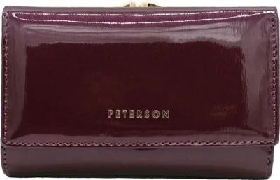 Produktbild von Peterson | Mittelgroße Brieftasche, aus Naturleder, für Frauen, Violett, 14x9 cm