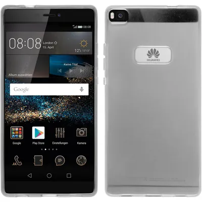 Produktbild von PhoneNatic Case kompatibel mit Huawei P8 - weiß Silikon Hülle transparent + 2 Schutzfolien