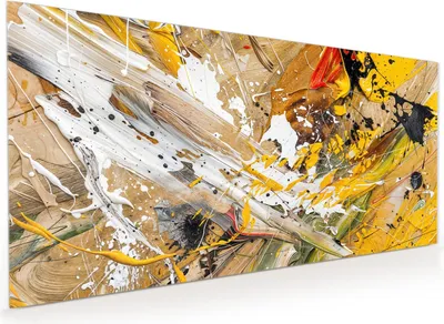 Produktbild von Küchenrückwand Spritzschutz Glas mit Motiv Abstrakte Malerei 40 x 40 cm