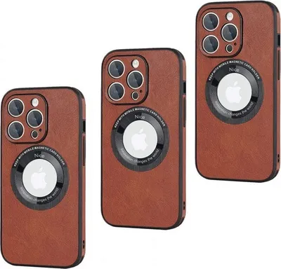 Produktbild von Hülle für iPhone 14 Handyhülle Schutzhülle kompatibel mit Magsafe magnetisch Case Tasche Kunstleder - BRAUN