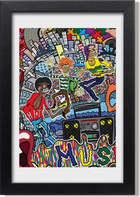 Produktbild von Bild 20x30 MDF-Rahmen, Wandkunst Musikcollage