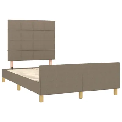Produktbild von Design Bettgestell mit Kopfteil Taupe 120x190 cm Stoff, Klassische Betten 2024 Neu