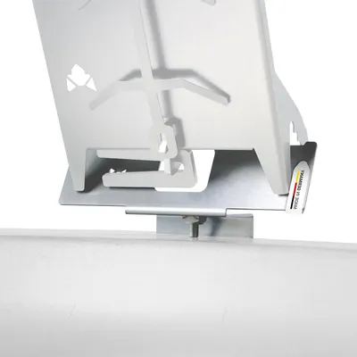 Productafbeelding van Vuurschaaladapter - Zalmhouder adapter - Vlamzalm bereiden - Gereedschapsloze montage - 5-15 mm randdikte - Zilver