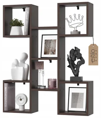 Obrázok produktu pre Nástenná polica 82 cm – závesná polica z MDF – knižnica do obývačky, spálne, kuchyne