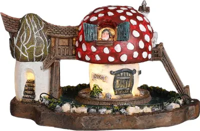 Produktbild von Edelman Weihnachtsdekoration Gnome Haus batteriebetrieben 13,5 x 9 x 7 cm