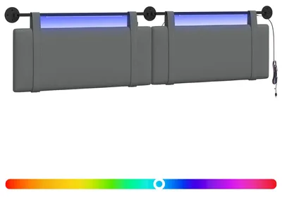 Produktbild von Hängendes Kopfteil Mit LED Licht Dunkelgrau Stoff