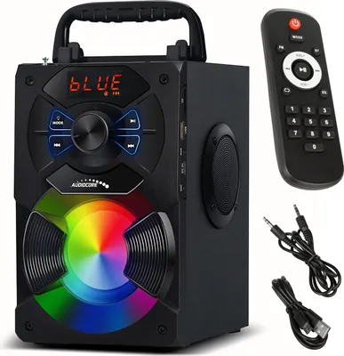 Produktbild von Tragbarer Bluetooth-Lautsprecher 11W Radio Kabelloser Lautsprecher SD/MMC / Aux-In / USB / Beleuchtung / Fernbedienung / Teleskopantenne / Mikrofonanschluss