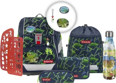 Produktbild von Step by Step, Schulranzen-Set 2IN1 PLUS Wild T-Rex Taro 7-teilig