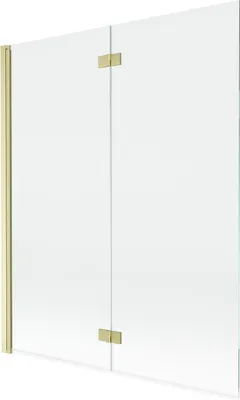 Obrázek produktu pro Mexen Mist dvoukřídlá sprchová zástěna levá 140 x 150 cm, transparentní, kartáčovaná zlatá - 8A9-140-002-55-00-L