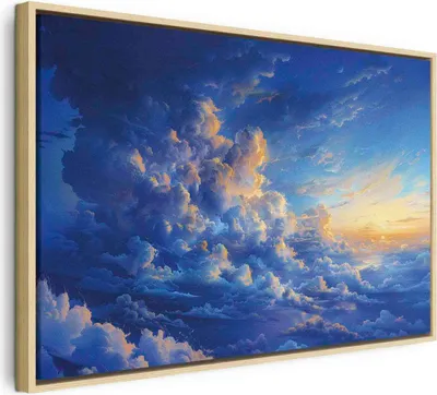 Produktbild von Italienischer Leinwand Leinwandbild - When the Sky Becomes a Canvas: Artistic Creation of Nature in the Clouds 60x40 cm Muster b-H-10029-b-a