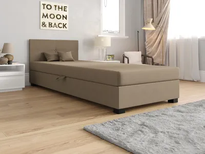 Obrázek produktu pro Jednolůžková čalouněná postel 90x195 LOCIKA 2 - hnědá