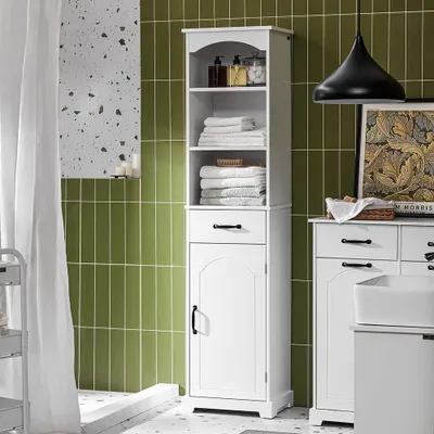 Productafbeelding van Badkamerkast - Badmeubel - Opbergkast - Wastafelkast - Badkamermeubel - Hoog Model