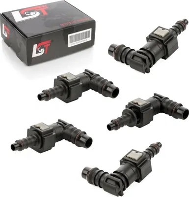 Produktbild von 5x Schnellverschluss mit Gegenstück Set Kraftstoffleitung L-Stück 7,89 * 13 mm