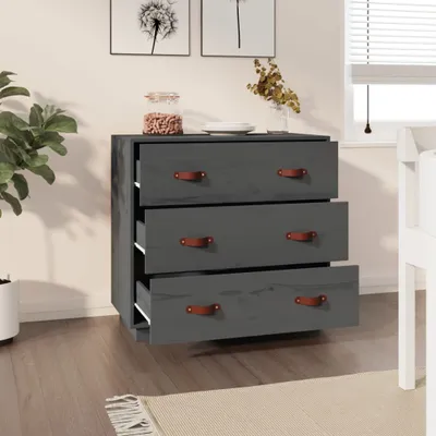 Produktbild von vidaXL Sideboard Grau 80x40x75 cm Massivholz Kiefer