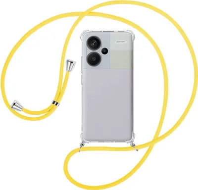Produktbild von Handykette Backcover-Schutzhülle mit Band (Metall silberfarben) für Xiaomi Redmi Note 13 Pro Plus - gelb