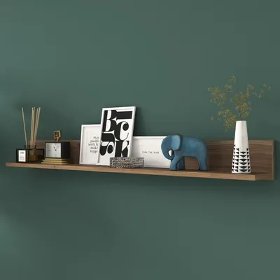 Produktbild von Nuxis - Regal, 136x13x15h cm Nussbaum Braun, ein Einlegeboden