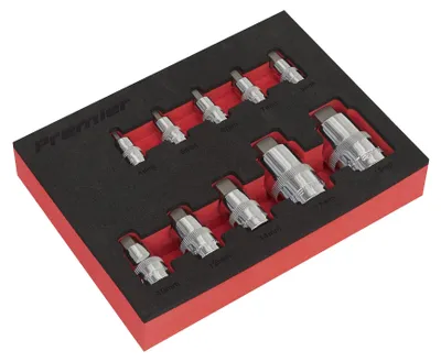 Steckschlüssel-Bit-Satz, 10-teilig, 1/4", 3/8", 1/2"