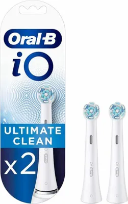 A package of Oral-B iO Ultimate Clean toothbrush heads.