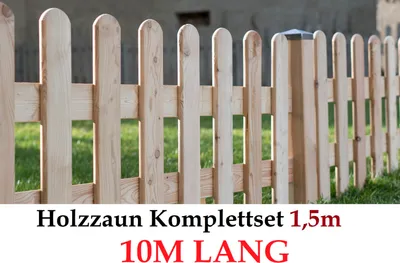 Produktbild von Gartenzaun 150cm x 10m Sibirische Lärche Form zaun-Set