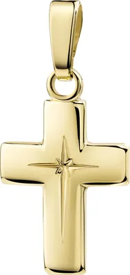 Produktbild von Kleiner Gold Kreuzanhänger 750 /18K Echtgold Anhänger für Damen