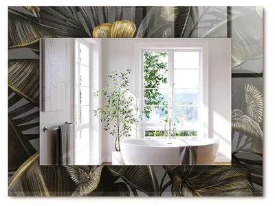 Produktbild von Blumen und Kolibris – Rechteckiger Spiegel mit Druck 80x60 cm – Modern - Dekorativ für die Wand