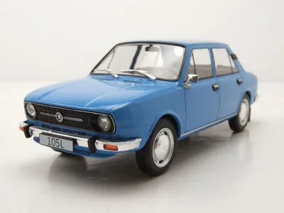 Produktbild von Skoda 105 L 1976 blau Modellauto 1:24 Whitebox