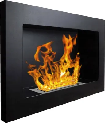 Image de Cheminée bioéthanol Dsportiell, cheminée écologique, feu sans fumée, chauffage à l'éthanol, Italy, 65x12 h40 cm, noir