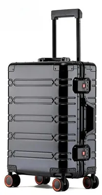 Immagine prodotto di Bagaglio per bambini, struttura in metallo, design con rotelle, nero, 20 pollici