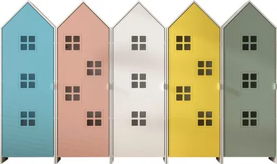 Produktbild von Regalschrank Set Kania 288x37x171 Standregal MDF Weiß /Bunt