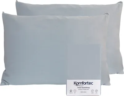 Produktbild von Komfortec 100% Baumwolle Kissenbezüge 2er Set 40x60 cm, Superweicher Premium Jersey Kopfkissenbezug 150 g/m², Kissenhülle, Grau