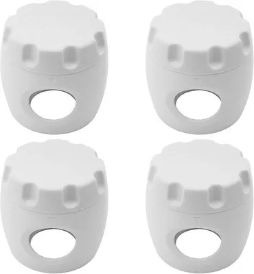 Image de Lot de 4 - Verrous de sécurité pour enfants - Poignées de porte sécurisées pour enfants - Sécurité des enfants - Faciles à installer et à retirer - Blanc
