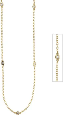 Produktbild von JOBO Collier Halskette 925 Sterling Silber gold vergoldet 7 Zirkonia 47 cm Kette