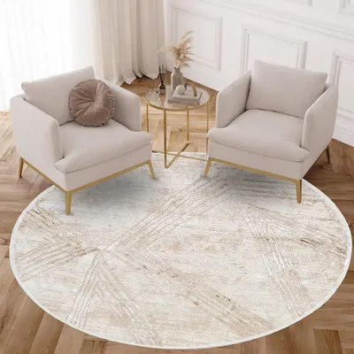 Obrázek produktu pro Tapiso koberec CRYSTAL Round Cream Obývací pokoj Ložnice 80 x 80 cm