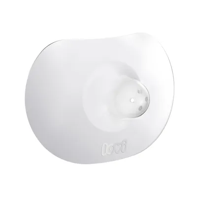 A white silicone breast shell with the brand name 'LOVI' embossed on it.
