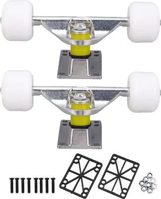 Produktbild von 2pcs Skateboard -LKWs mit 4 Rädern Aluminiumlegierung 5 -Zoll -Stoßdämpfung Longboard -LKW für Ersatzsilber