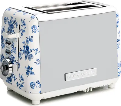 Image de Laura Ashley grille-pain 2 tranches avec 7 niveaux de brunissage et fonction réchauffage, motif China Rose
