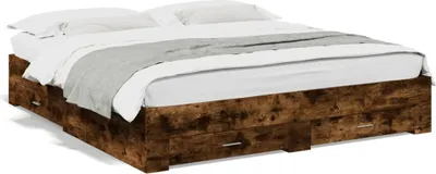 Produktbild von Möbel Bettgestell mit Schubladen Räuchereiche 180x200cm Holzwerkstoff - Klassische Betten 3280367