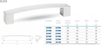 Image de Poignée de meuble Ulica UU24 128 imitation inox