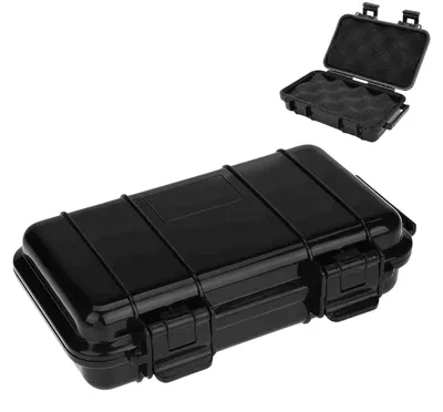 Wasserdichte Aufbewahrungsbox 190×120×52 mm, stoßfest, schwarz