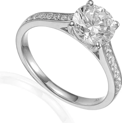 Produktbild von 585er Weissgold Damenring Solitair mit Zirkonia Gr. 54